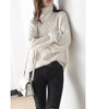 Pull Oversize Torsadé Manches Longues à Col Roulé pour Femme