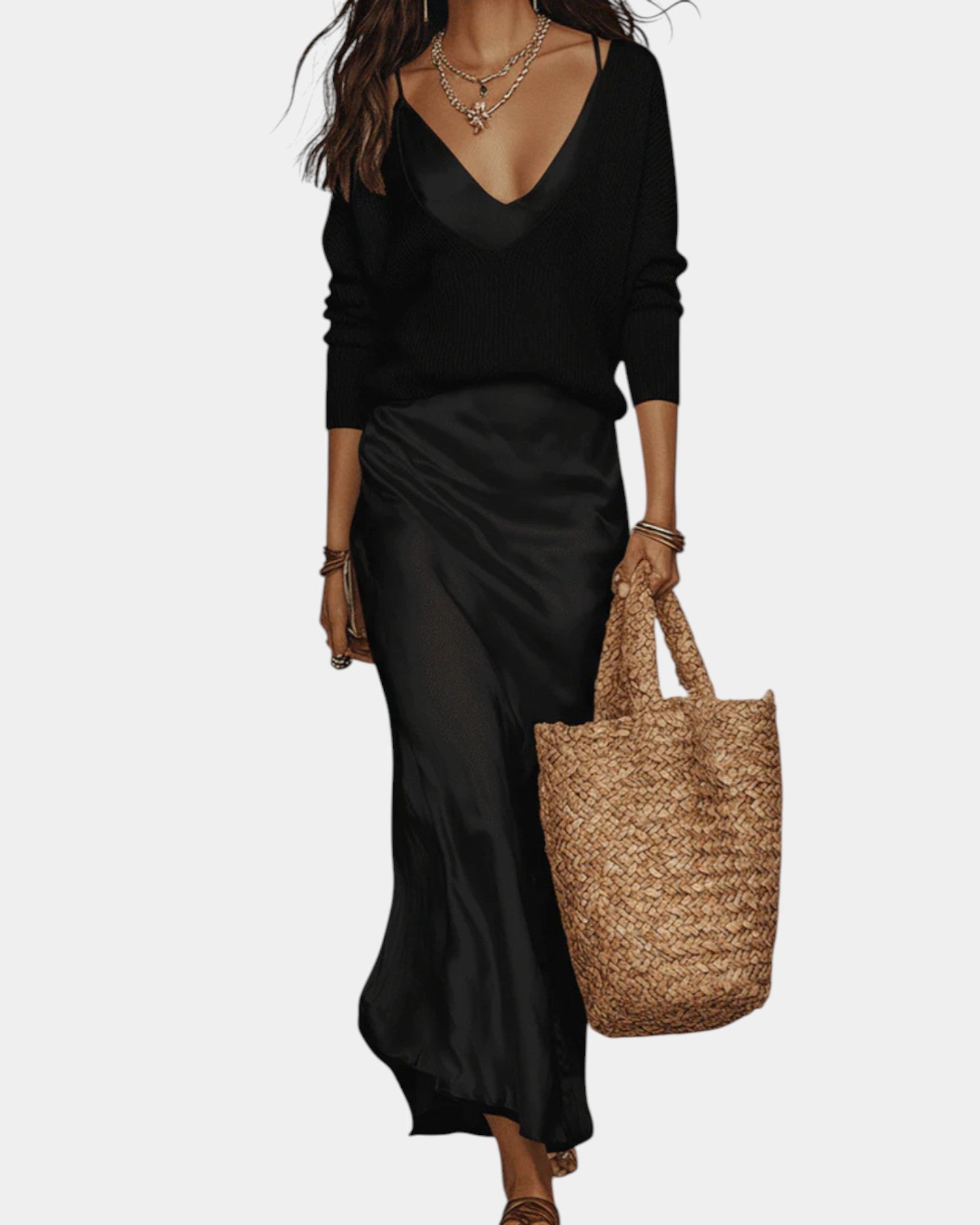 Ensemble Pull et Robe en Satin pour Femme | Idéal pour le Quotidien