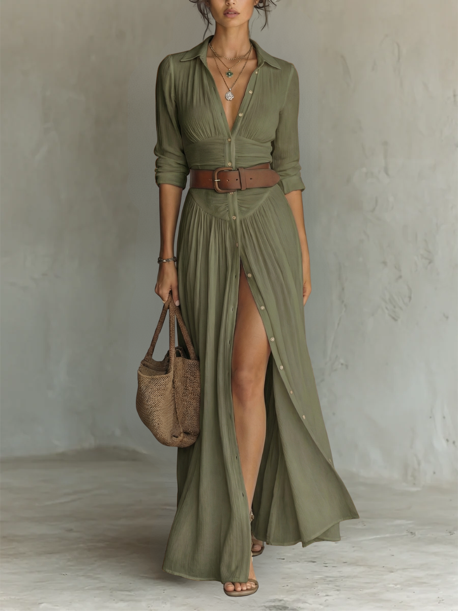 Robe Longue plissée pour Femmes