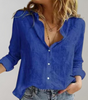 Chemise en Lin Décontractée à Manches Longues pour Femmes