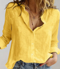 Chemise en Lin Décontractée à Manches Longues pour Femmes