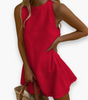 Robe Mini en Coton et Lin pour Femmes