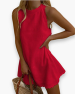Robe Mini en Coton et Lin pour Femmes