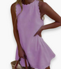 Robe Mini en Coton et Lin pour Femmes
