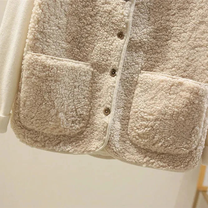 Gilet Sans Manches en Sherpa Effet Mouton pour Femme