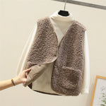 Gilet Sans Manches en Sherpa Effet Mouton pour Femme