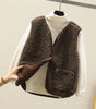 Gilet Sans Manches en Sherpa Effet Mouton pour Femme