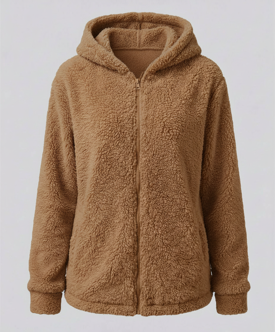 Veste Polaire Teddy à Capuche pour Femme
