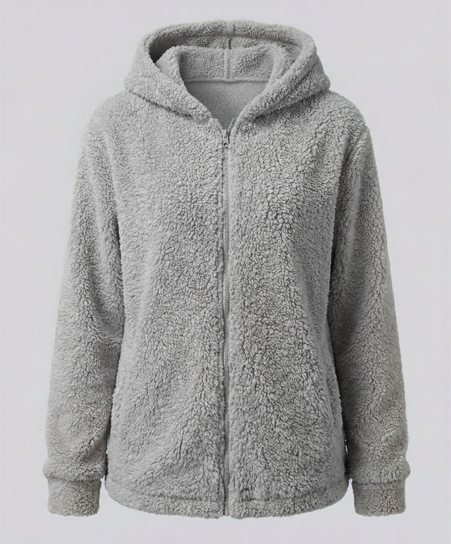 Veste Polaire Teddy à Capuche pour Femme