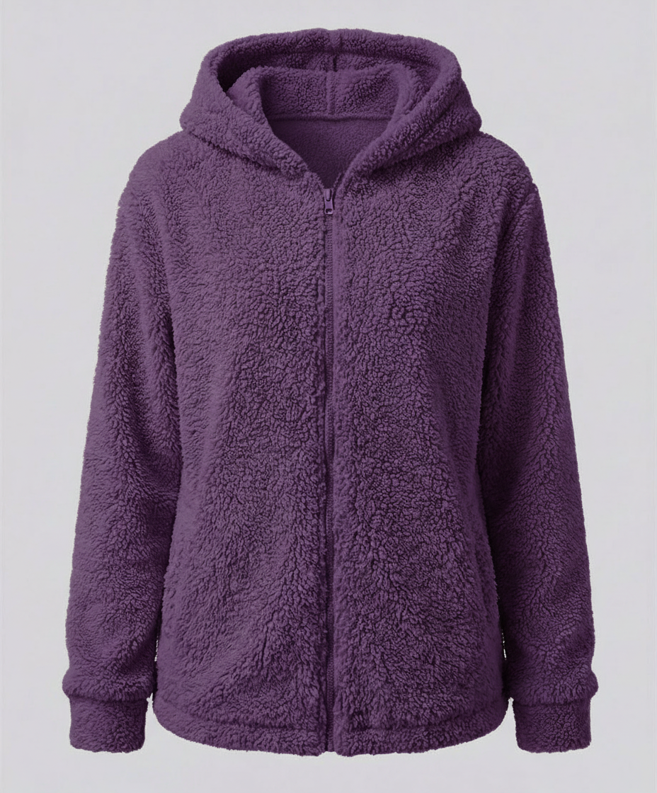 Veste Polaire Teddy à Capuche pour Femme