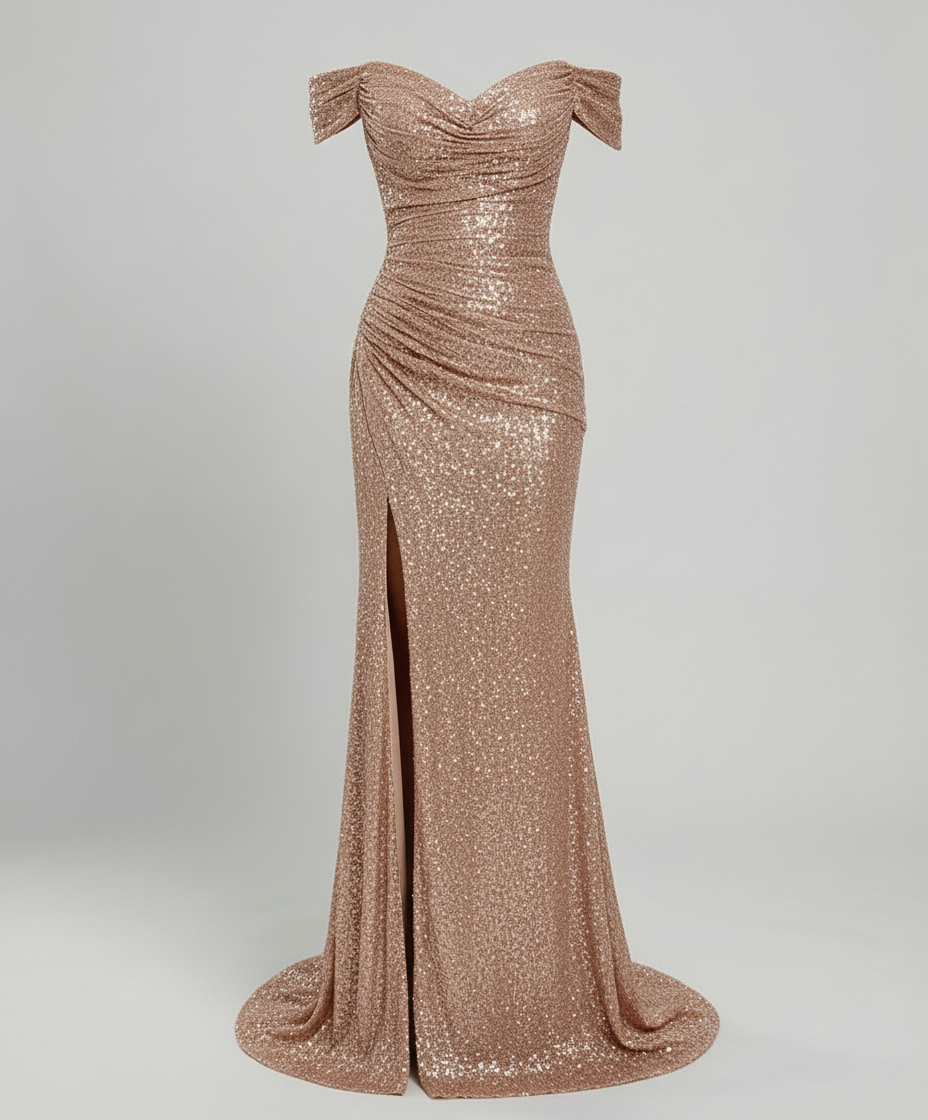 Robe de Soirée à Paillettes et Fente pour Femme | Idéale pour les Sorties