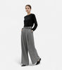 Pantalon Large Taille Haute en Tweed pour Femmes