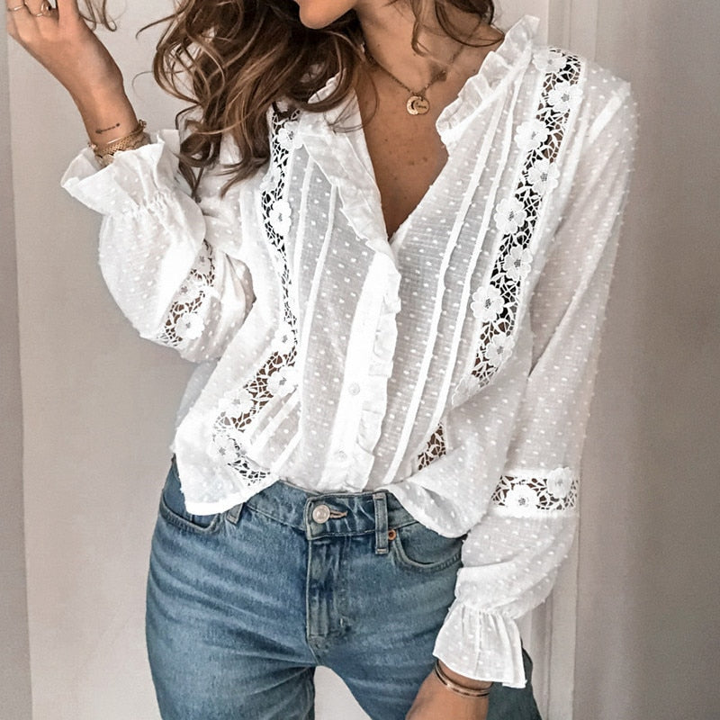 Blouse à Manches Longues avec Fermeture Boutonnée pour Femme | Idéale pour un Usage Quotidien