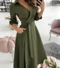 Robe Midi Élégante à Manches Longues pour Femme | Idéale pour les Occasions Spéciales