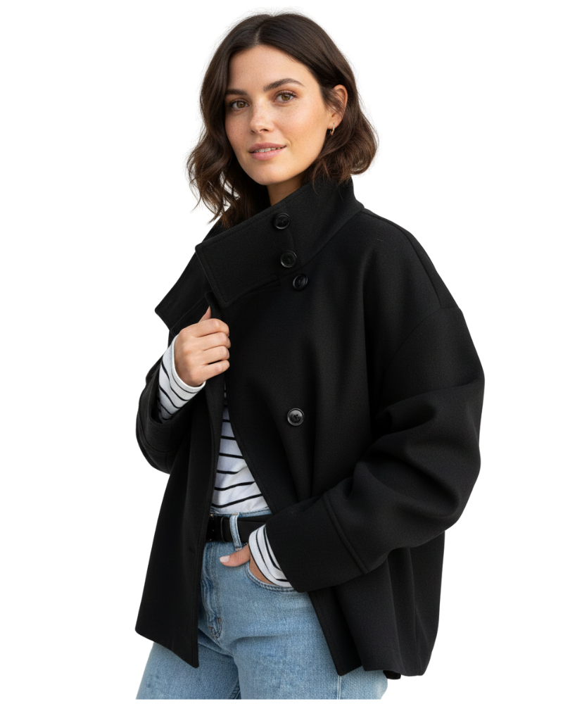 Veste Courte Hiver à Col Montant pour Femme