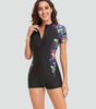 Maillot de Bain Une Pièce à Manches Courtes et Fermeture Éclair pour Femme | Idéale pour l'Été
