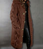 Gilet Long à Capuche en Grosse Maille pour Femme
