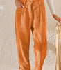 Pantalon Taille Haute en Velours Côtelé Coupe Carotte pour Femme