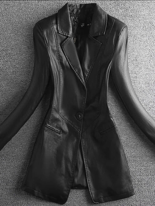 Blazer en Cuir Élégant pour Femme