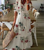 Robe Longue à Imprimé Géométrique et Manches Lanternes pour Femmes