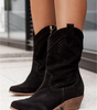 Bottine Santiag Haute en Daim pour Femme