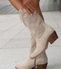 Bottine Santiag Haute en Daim pour Femme