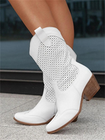 Bottine Santiag Haute en Daim pour Femme