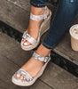 Sandales Compensées avec Bride Boucle pour Femmes