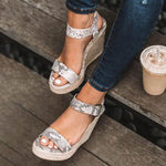 Sandales Compensées avec Bride Boucle pour Femmes