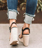 Sandales Compensées avec Bride Boucle pour Femmes