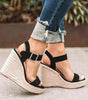 Sandales Compensées avec Bride Boucle pour Femmes
