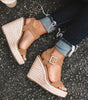 Sandales Compensées avec Bride Boucle pour Femmes