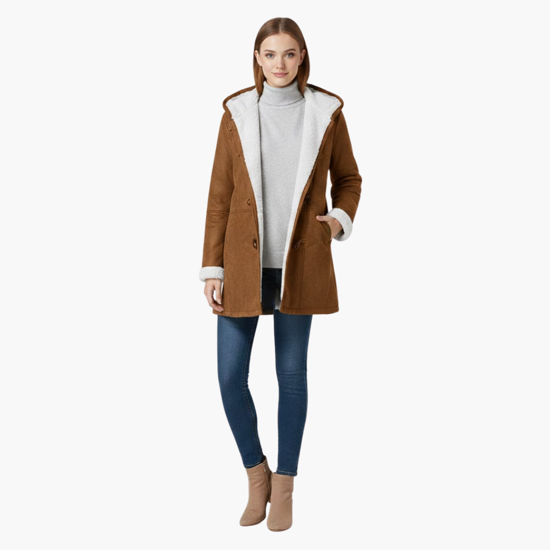 Manteau Grande Taille pour Femmes avec Poches et Fermeture Boucle