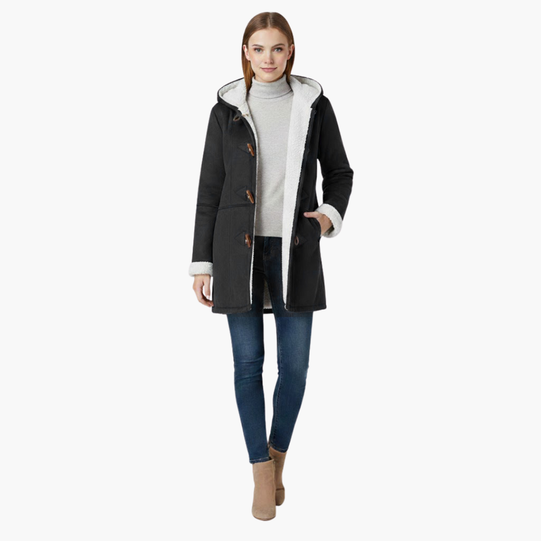 Manteau Grande Taille pour Femmes avec Poches et Fermeture Boucle