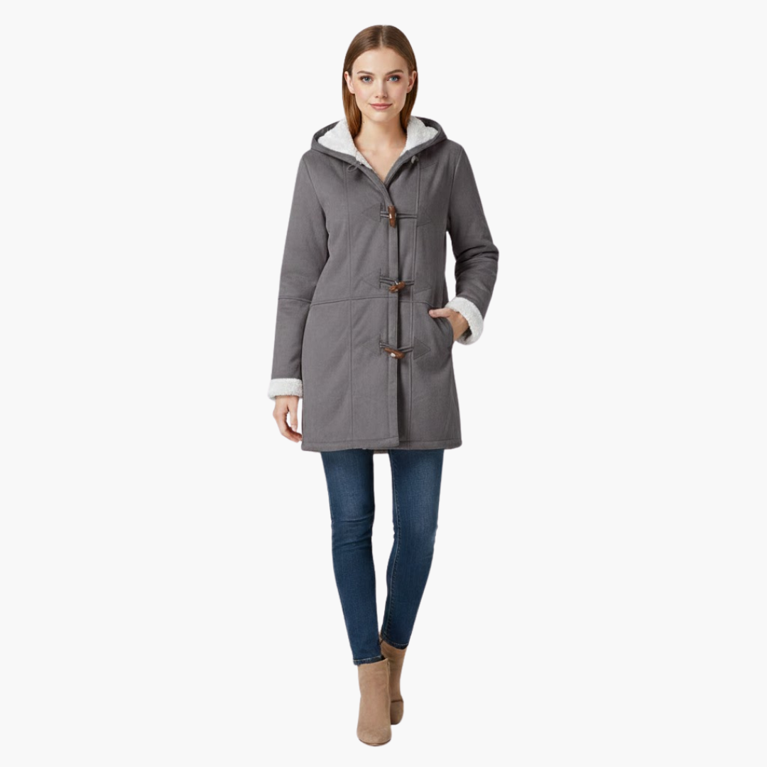 Manteau Grande Taille pour Femmes avec Poches et Fermeture Boucle