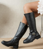 Botte Cavalière Haute en Simili Cuir pour Femme