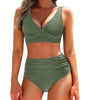 Bikini à Taille Haute avec Haut Ajusté pour Femme