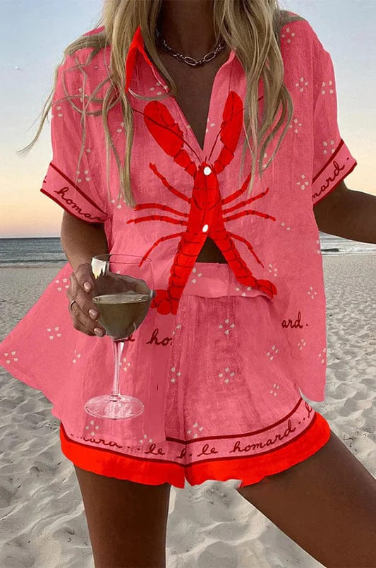 Ensemble Chemise et Short Imprimés pour Femmes