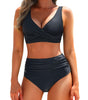 Bikini à Taille Haute avec Haut Ajusté pour Femme