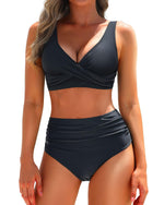 Bikini à Taille Haute avec Haut Ajusté pour Femme