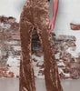 Pantalon Large à Taille Haute et Brillant pour Femme
