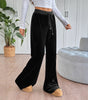 Pantalon Large en Velours à Taille Élastique pour Femme