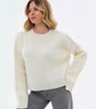 Pull Oversize à Col Montant Côtelé pour Femme
