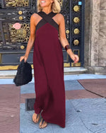Robe Longue à Bretelles Croisées pour Femmes