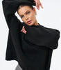 Pull Oversize à Col Montant Côtelé pour Femme