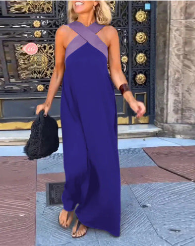 Robe Longue à Bretelles Croisées pour Femmes