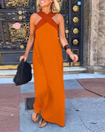 Robe Longue à Bretelles Croisées pour Femmes