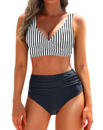 Bikini à Taille Haute avec Haut Ajusté pour Femme