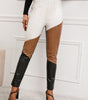 Pantalon Taille Haute en Simili Cuir Coupe Slim pour Femme