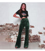 Pantalon Large à Taille Haute et Brillant pour Femme